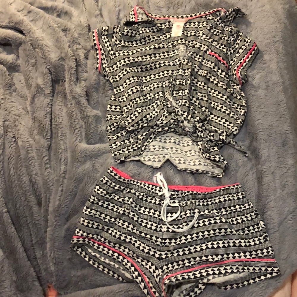 Two piece patterned pajama set